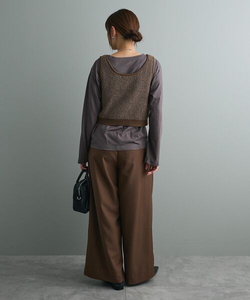CRAFT STANDARD BOUTIQUE(クラフトスタンダードブティック)の「3タックワイドスラックス◆(その他パンツ・レディース・ブラウン/チャコールグレー・M/L)」の21枚目の写真
