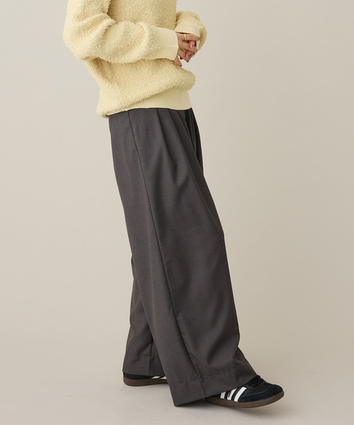 CRAFT STANDARD BOUTIQUE(クラフトスタンダードブティック)の「3タックワイドスラックス◆(その他パンツ・レディース・ブラウン/チャコールグレー・M/L)」の2枚目の写真