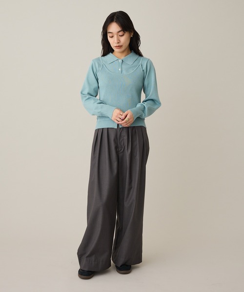 CRAFT STANDARD BOUTIQUE(クラフトスタンダードブティック)の「3タックワイドスラックス◆(その他パンツ・レディース・ブラウン/チャコールグレー・M/L)」の3枚目の写真