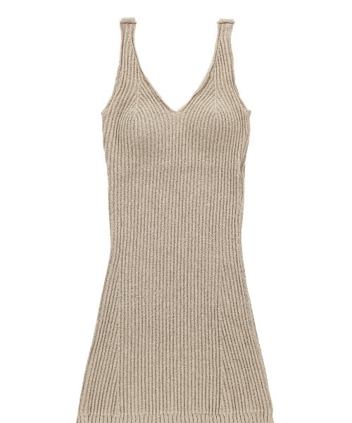 ALEXIA STAM（アリシアスタン）の「Rib Knit Flare Dress /カップ付きリブニットワンピース（ワンピース・レディース・グレー/ベージュ/バーガンディー・M/S）」の9枚目の写真