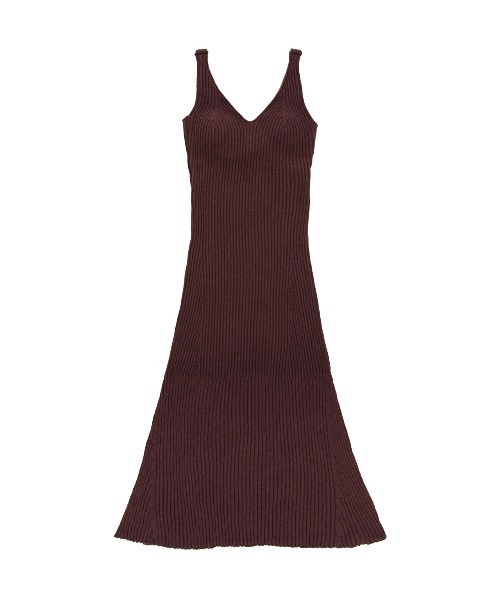 ALEXIA STAM（アリシアスタン）の「Rib Knit Flare Dress /カップ付きリブニットワンピース（ワンピース・レディース・グレー/ベージュ/バーガンディー・M/S）」の7枚目の写真