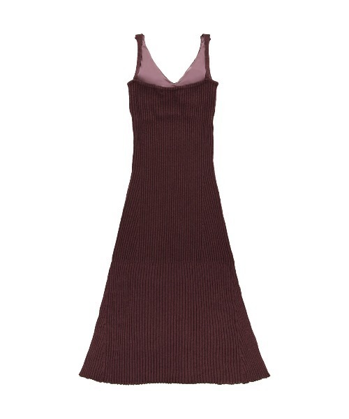 ALEXIA STAM（アリシアスタン）の「Rib Knit Flare Dress /カップ付きリブニットワンピース（ワンピース・レディース・グレー/ベージュ/バーガンディー・M/S）」の6枚目の写真