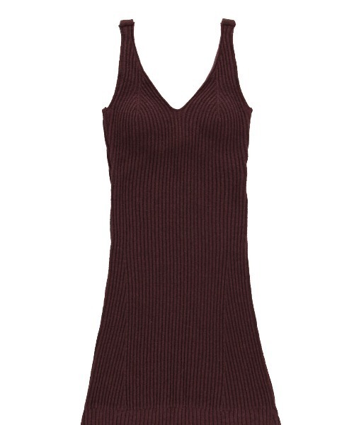 ALEXIA STAM（アリシアスタン）の「Rib Knit Flare Dress /カップ付きリブニットワンピース（ワンピース・レディース・グレー/ベージュ/バーガンディー・M/S）」の5枚目の写真