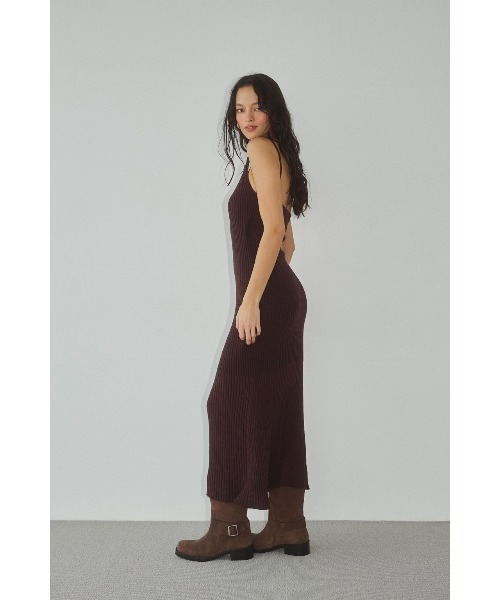 ALEXIA STAM（アリシアスタン）の「Rib Knit Flare Dress /カップ付きリブニットワンピース（ワンピース・レディース・グレー/ベージュ/バーガンディー・M/S）」の22枚目の写真