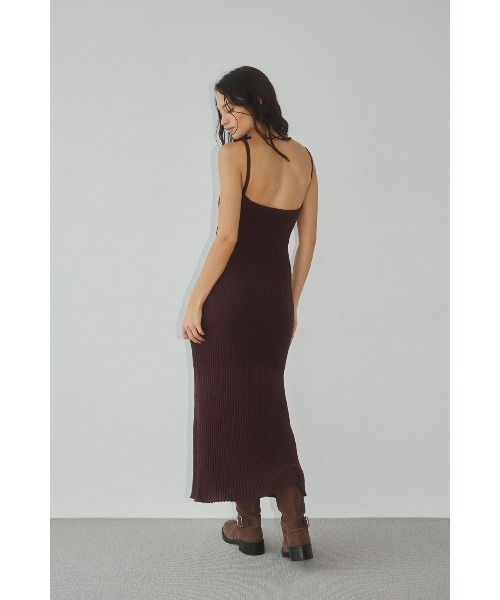 ALEXIA STAM（アリシアスタン）の「Rib Knit Flare Dress /カップ付きリブニットワンピース（ワンピース・レディース・グレー/ベージュ/バーガンディー・M/S）」の21枚目の写真