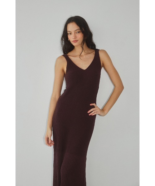 ALEXIA STAM（アリシアスタン）の「Rib Knit Flare Dress /カップ付きリブニットワンピース（ワンピース・レディース・グレー/ベージュ/バーガンディー・M/S）」の18枚目の写真