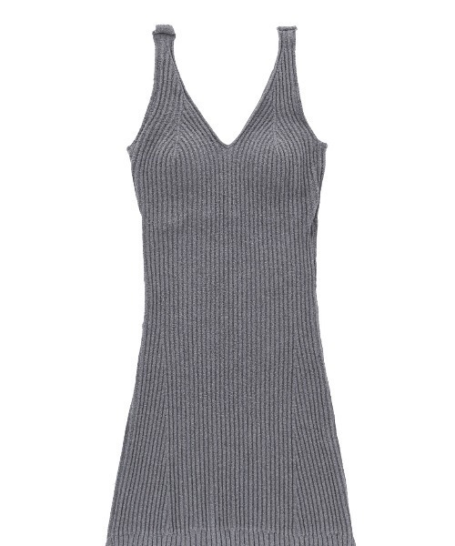 ALEXIA STAM（アリシアスタン）の「Rib Knit Flare Dress /カップ付きリブニットワンピース（ワンピース・レディース・グレー/ベージュ/バーガンディー・M/S）」の13枚目の写真