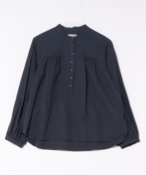 LA MARINE FRANCAISE（マリン フランセーズ）の「サッカースタンドギャザーブラウス（シャツ/ブラウス・レディース・ネイビー/ホワイト・FREE）」の2枚目の写真