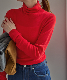 IENA｜イエナのニット/セーター（レッド/赤色系・ミドル丈）通販