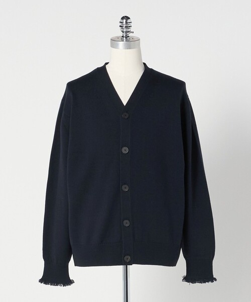 LOEFF＞9ゲージ フリンジ カーディガン UNISEX（ニット/セーター