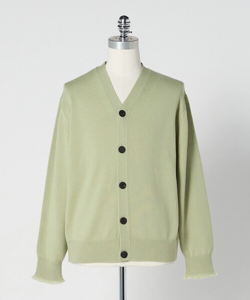 LOEFF＞9ゲージ フリンジ カーディガン UNISEX（ニット/セーター