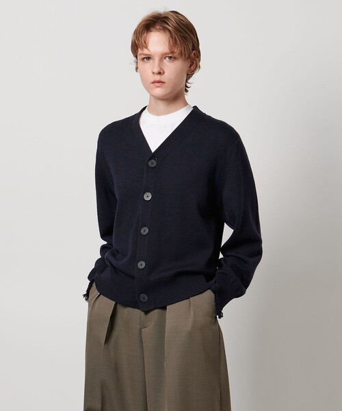 LOEFF＞9ゲージ フリンジ カーディガン UNISEX（ニット/セーター