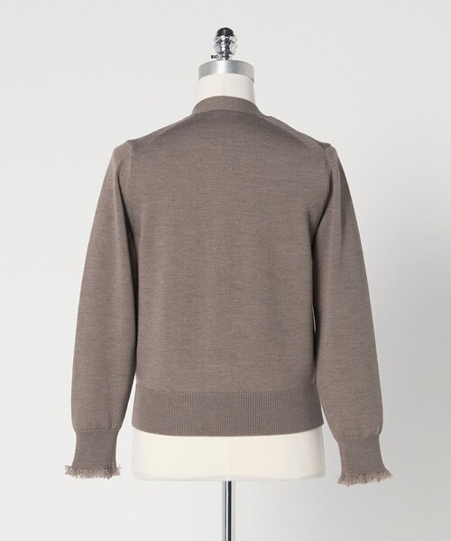 【美品】LOEFF ロエフ フリンジ Vネック カーディガン チャコール 美品】LOEFF ロエフ フリンジ Vネック カーディガン チャコール