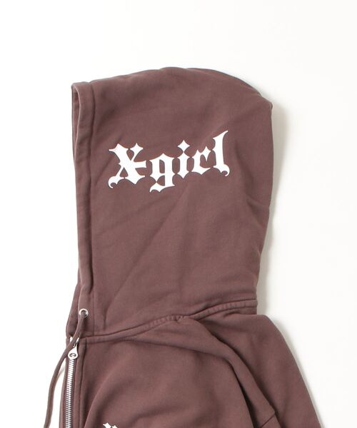 OLD ENGLISH LOGO ZIP UP SWEAT HOODIE（パーカー）｜X-girl（エックス
