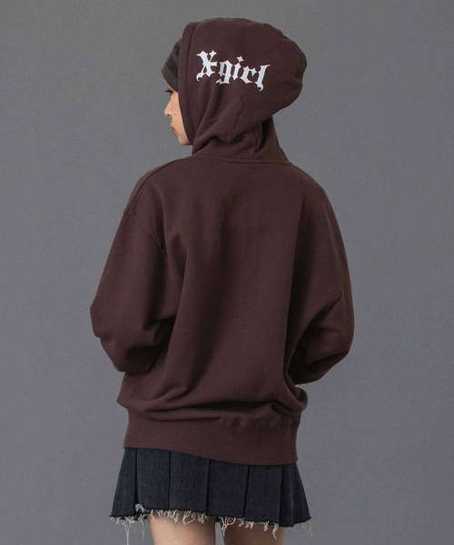 ぴーちゃんXS MIX LOGO & FACE FADED ZIP UP SWEAT HOODIE（パーカー）｜X