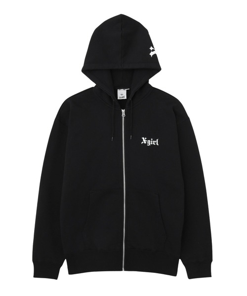OLD ENGLISH LOGO ZIP UP SWEAT HOODIE（パーカー）｜X-girl（エックス