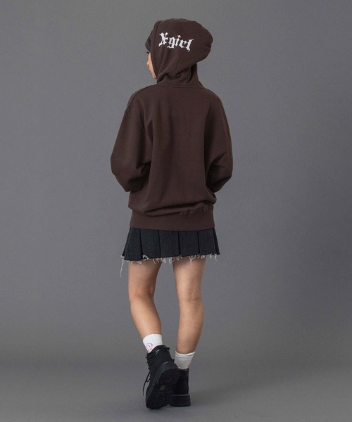 OLD ENGLISH LOGO ZIP UP SWEAT HOODIE（パーカー）｜X-girl（エックス