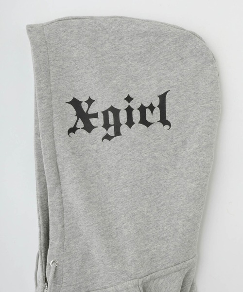 X-girl（エックスガール）の「OLD ENGLISH LOGO ZIP UP SWEAT HOODIE（パーカー・レディース・アッシュ/ブラック/ブラウン・S/M）」の12枚目の写真