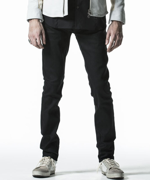 NO ID.（ノーアイディ）の「mp4078-ﾘｼﾞｯﾄｽﾄﾚｯﾁﾃﾞﾆﾑｽｷﾆｰPT（デニムパンツ・メンズ・インディゴブルー/ブラック/ホワイト・3/2/1）」の2枚目の写真