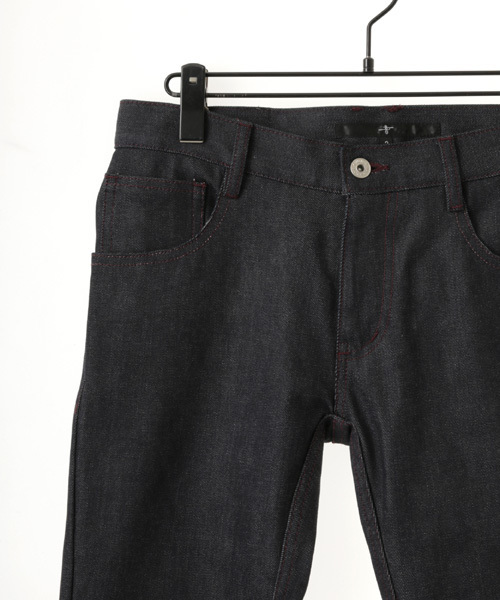 NO ID.（ノーアイディ）の「mp4078-ﾘｼﾞｯﾄｽﾄﾚｯﾁﾃﾞﾆﾑｽｷﾆｰPT（デニムパンツ・メンズ・インディゴブルー/ブラック/ホワイト・3/2/1）」の9枚目の写真