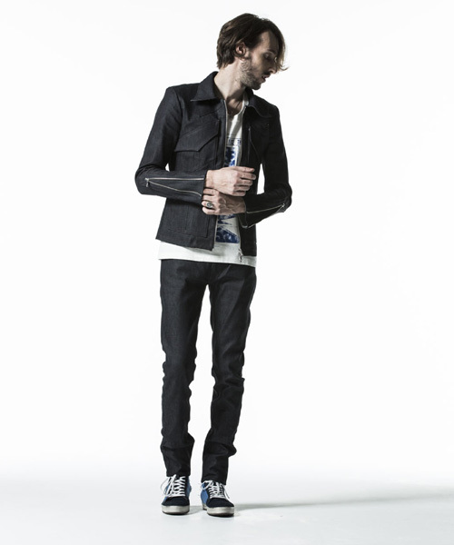 NO ID.（ノーアイディ）の「mp4078-ﾘｼﾞｯﾄｽﾄﾚｯﾁﾃﾞﾆﾑｽｷﾆｰPT（デニムパンツ・メンズ・インディゴブルー/ブラック/ホワイト・3/2/1）」の5枚目の写真