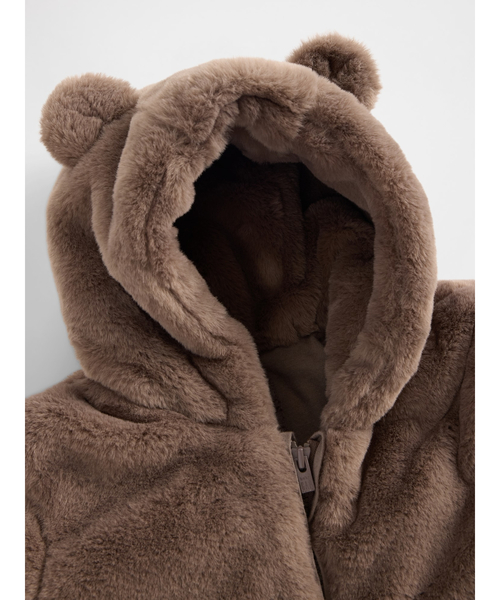 セール】フェイクファー くまさん フード付きカバーオール (ベビー