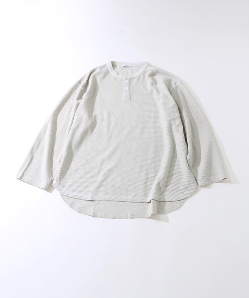 JOURNAL STANDARD relume（ジャーナルスタンダード　レリューム）の「バックピケ ヘンリーネック 3/4 スリーブ（Tシャツ/カットソー・メンズ・ナチュラル/ブラウン/ブラックミックス・MEDIUM/LARGE）」の10枚目の写真