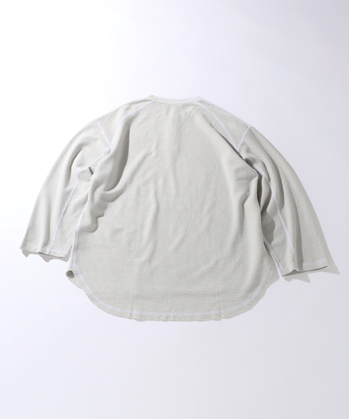 JOURNAL STANDARD relume（ジャーナルスタンダード　レリューム）の「バックピケ ヘンリーネック 3/4 スリーブ（Tシャツ/カットソー・メンズ・ナチュラル/ブラウン/ブラックミックス・MEDIUM/LARGE）」の14枚目の写真