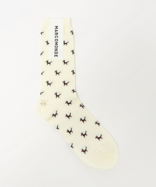 Steven Alan(スティーブンアラン)の「<MARCOMONDE>TURKEY PATTERN SOCKS8/ソックス(ソックス/靴下・レディース・オフホワイト/ブラック・FREE)」の2枚目の写真