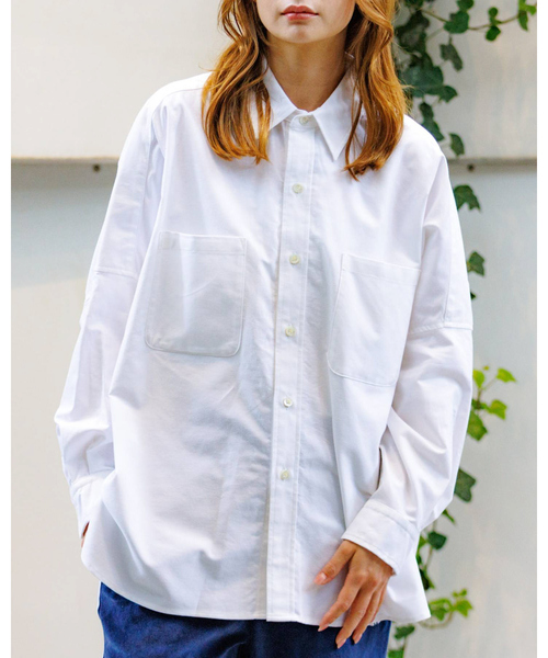 Rouge vif la cle（ルージュヴィフラクレ）の「【Le Melange/ル・メランジュ】オーバーサイズシャツ/#8543203/トップス/きれいめ/オーバーサイズ#8543203【WEB限定】（シャツ/ブラウス・レディース・ピンク/アイボリー/ブルー・フリー）」の2枚目の写真