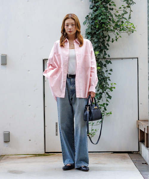 Rouge vif la cle（ルージュヴィフラクレ）の「【Le Melange/ル・メランジュ】オーバーサイズシャツ/#8543203/トップス/きれいめ/オーバーサイズ#8543203【WEB限定】（シャツ/ブラウス・レディース・ピンク/アイボリー/ブルー・フリー）」の15枚目の写真
