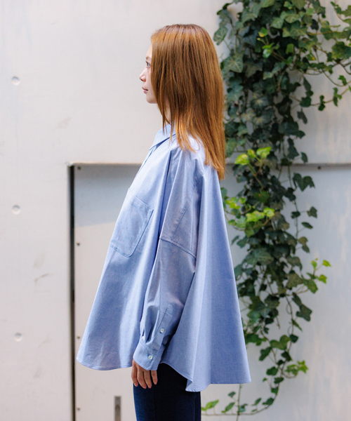 Rouge vif la cle（ルージュヴィフラクレ）の「【Le Melange/ル・メランジュ】オーバーサイズシャツ/#8543203/トップス/きれいめ/オーバーサイズ#8543203【WEB限定】（シャツ/ブラウス・レディース・ピンク/アイボリー/ブルー・フリー）」の4枚目の写真