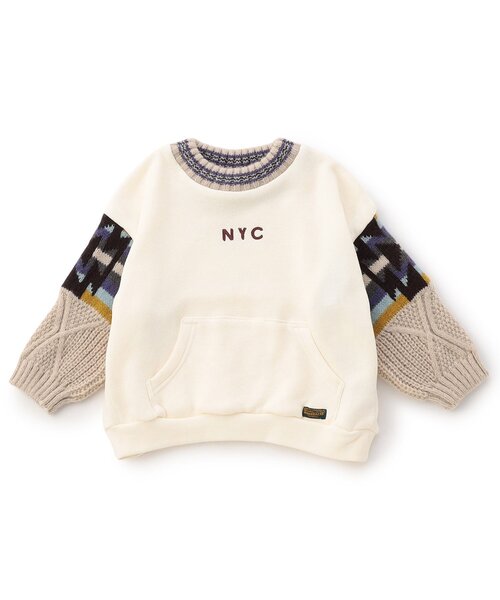 F.O.KIDS（エフオーキッズ）の「【ジュニア対応】ニットドッキングプルオーバー（スウェット・キッズ・キナリ/カーキ・140/130/120/110/100/90/80）」の5枚目の写真