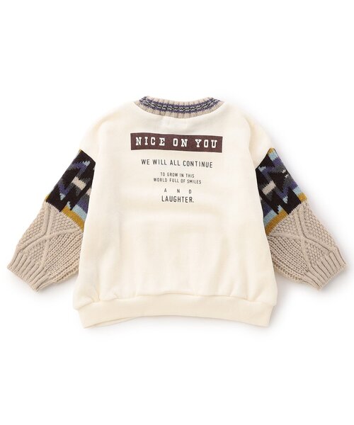 F.O.KIDS（エフオーキッズ）の「【ジュニア対応】ニットドッキングプルオーバー（スウェット・キッズ・キナリ/カーキ・140/130/120/110/100/90/80）」の7枚目の写真