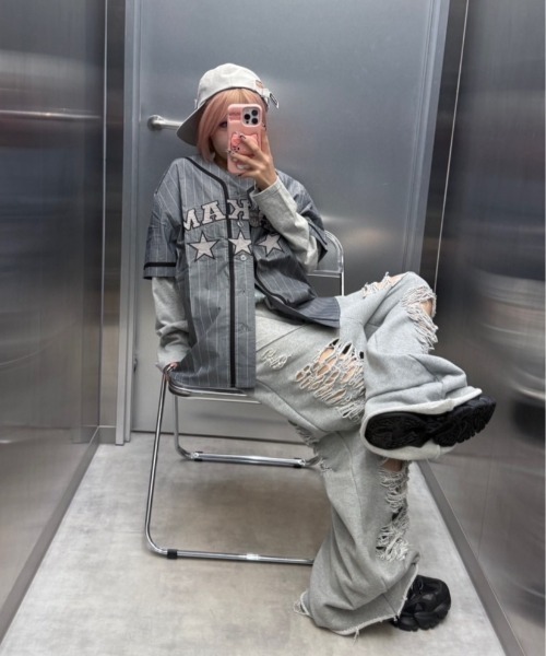 Never mind the XU / Chikashitsu+（ネバーマインド ザ エックスユー / チカシツプラス）の「【nmtc+】damage sweat pants / 【エヌエムティーシープラス】ダメージスウェットパンツ（スウェットパンツ・メンズ・ブラック/グレー・ONE SIZE）」の12枚目の写真