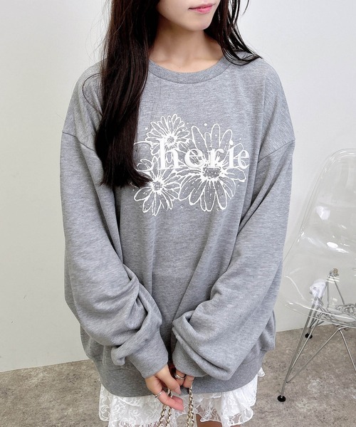 INGNI(イング)の「フラワーロゴスウェットトップス(スウェット・レディース・グレー×ホワイト/ブラック×ピンク/ベージュ系その他/ブラウン系6/ベージュ系その他2・M)」の15枚目の写真