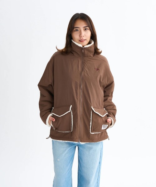 ROXY(ロキシー)の「CHEER UP /ロキシー撥水加工ジップアップドローコード付きナイロンボアリバーシブルジャケット(ブルゾン・レディース・ブラウン/ブラック/カーキ・MEDIUM/LARGE/SMALL)」の14枚目の写真