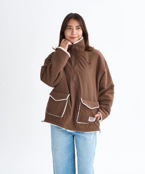 ROXY(ロキシー)の「CHEER UP /ロキシー撥水加工ジップアップドローコード付きナイロンボアリバーシブルジャケット(ブルゾン・レディース・ブラウン/ブラック/カーキ・MEDIUM/LARGE/SMALL)」の16枚目の写真