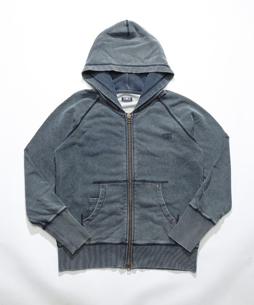 TMT（ティーエムティー）の「ZIP UP PARKA（パーカー・メンズ・ライトインディゴブルー/インディゴブルー/ライトグレー/グレー/サックスブルー/ブラック・MEDIUM/LARGE/X-LARGE）」の6枚目の写真