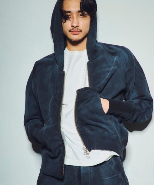 TMT（ティーエムティー）の「ZIP UP PARKA（パーカー・メンズ・ライトインディゴブルー/インディゴブルー/ライトグレー/グレー/サックスブルー/ブラック・MEDIUM/LARGE/X-LARGE）」の4枚目の写真