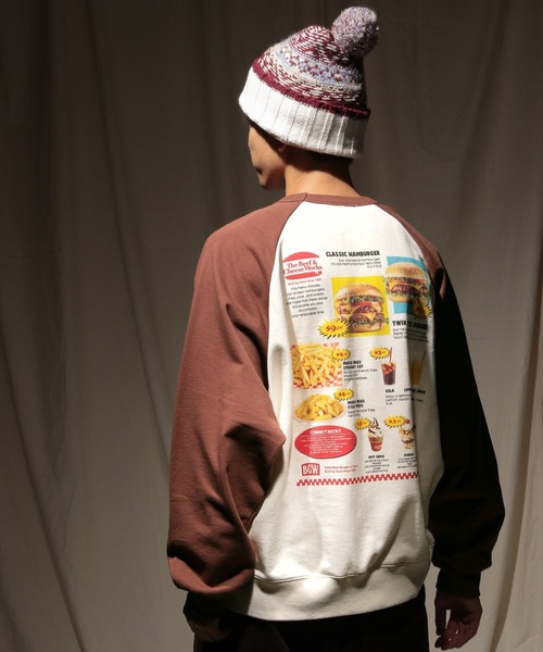 niko and...(ニコアンド)の「フードプリントラグランスウェット(スウェット・メンズ・グリーン/ブラウン/チャコール/ブラック・LARGE/MEDIUM)」の3枚目の写真