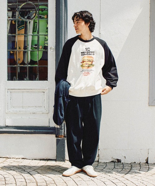 フードプリントラグランスウェット（スウェット）｜niko and