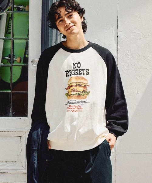 niko and...(ニコアンド)の「フードプリントラグランスウェット(スウェット・メンズ・グリーン/ブラウン/チャコール/ブラック・LARGE/MEDIUM)」の10枚目の写真