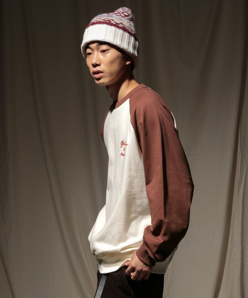 niko and...(ニコアンド)の「フードプリントラグランスウェット(スウェット・メンズ・グリーン/ブラウン/チャコール/ブラック・LARGE/MEDIUM)」の13枚目の写真