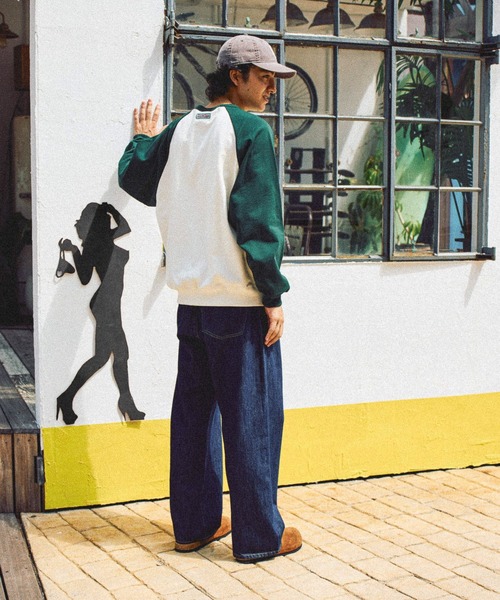 niko and...(ニコアンド)の「フードプリントラグランスウェット(スウェット・メンズ・グリーン/ブラウン/チャコール/ブラック・LARGE/MEDIUM)」の15枚目の写真