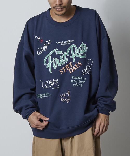 セール】限定展開 リラックスフィット ロープ刺繍デザイン プリント