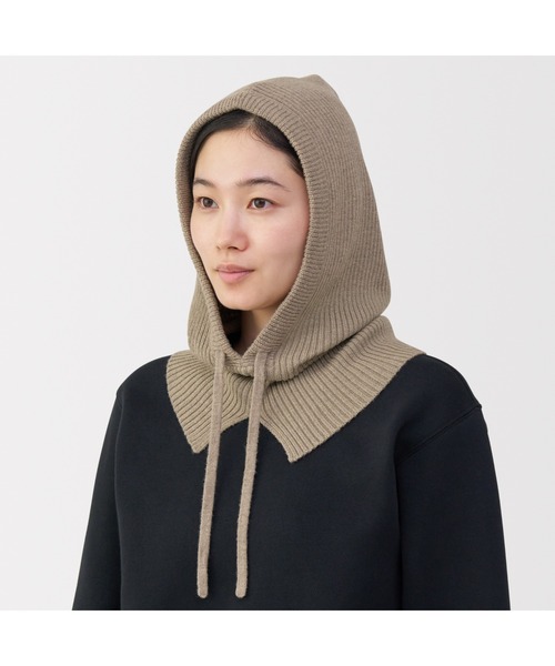 無印良品(ムジルシリョウヒン)の「首のチクチクを抑えたメリノウール混 バラクラバ(ネックウォーマー/スヌード・レディース・ダークネイビー/ブラック/アイボリー/ブラウン系/グレー・FREE)」の18枚目の写真