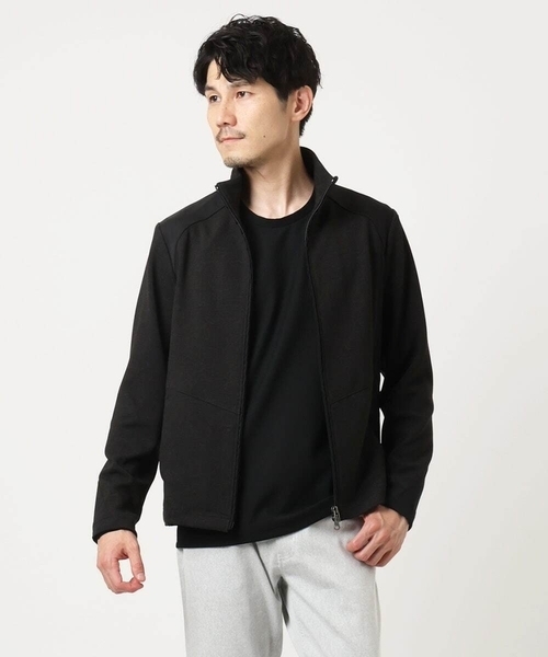 MK MICHEL KLEIN HOMME （エムケーミッシェルクランオム）の「【洗える／ストレッチ】スタンドカラーブルゾン/テックイージ（ライダースジャケット・メンズ・ボルドー/ダークグリーン・48/46/51）」の4枚目の写真