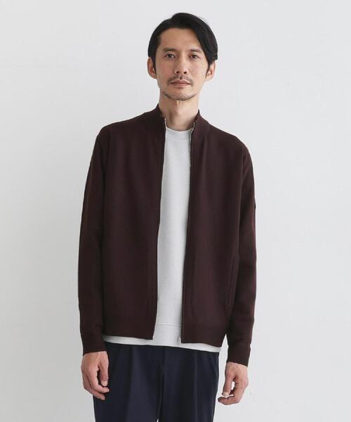 TAKEO KIKUCHI（タケオキクチ）の「アンチピリング ジップアップ ニット（ニット/セーター・メンズ・ネイビー/ライトグレー/ブラウン系その他・04/03/02）」の2枚目の写真