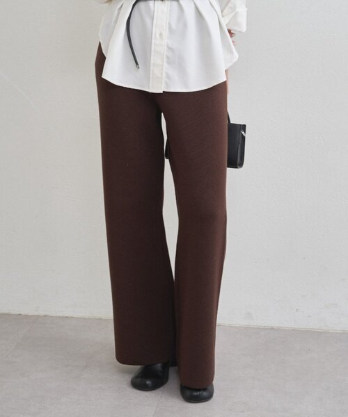 LOUNGEDRESS(ラウンジドレス)の「スウェットライクニットパンツ(その他パンツ・レディース・ブラック/ブラウン・FREE)」の2枚目の写真